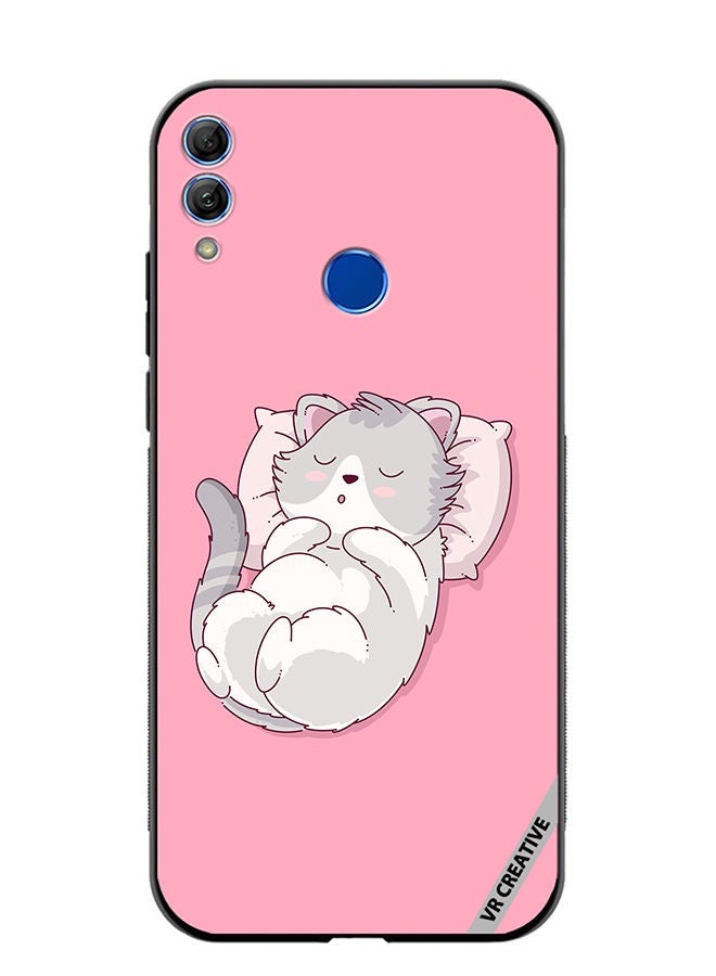 Protective Case Cover For Honor 10 Lite Cozy Cat Design Multicolour