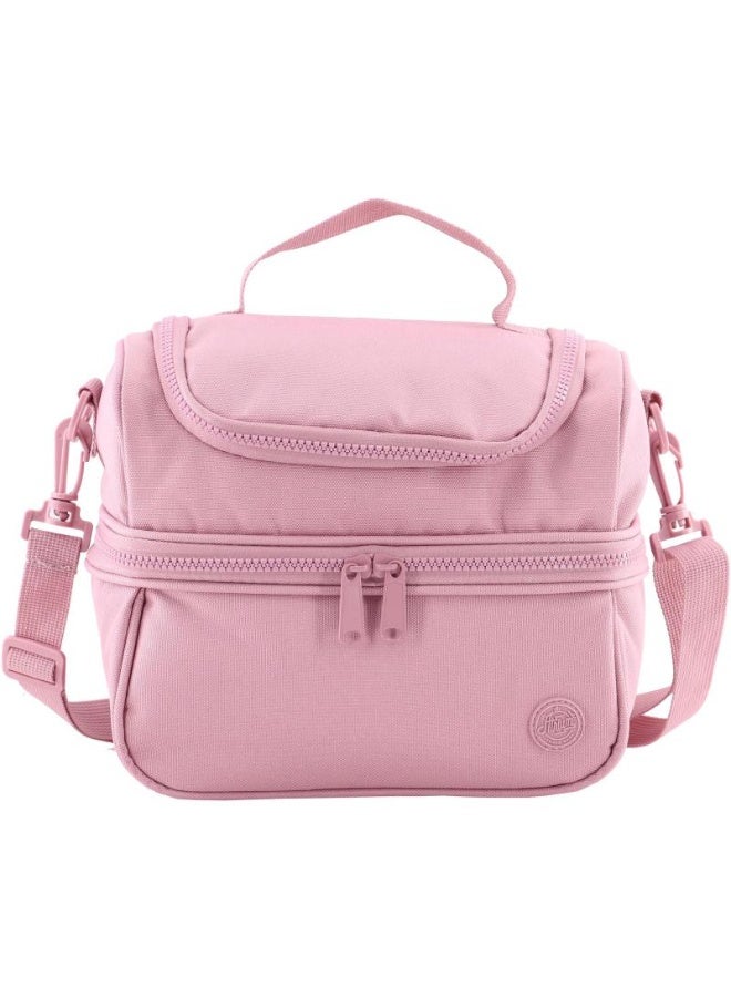 Atrium Big Zipper Lunch Bag Solid Rose Pink 24x14x19cm - Image 4