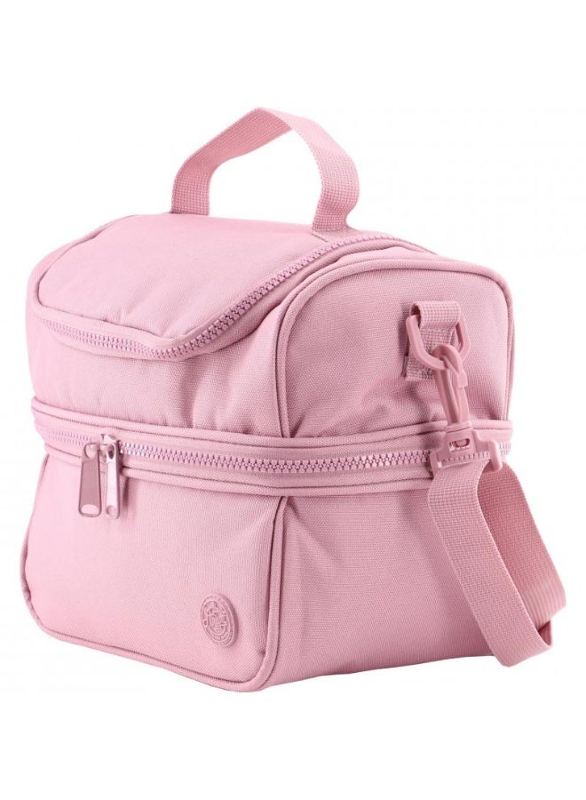 Atrium Big Zipper Lunch Bag Solid Rose Pink 24x14x19cm - Image 2