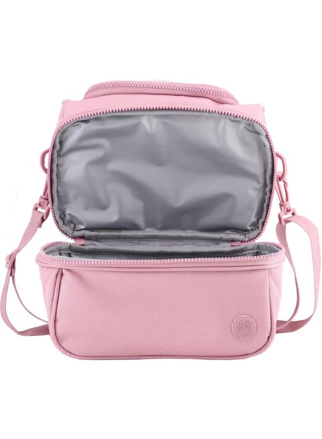 Atrium Big Zipper Lunch Bag Solid Rose Pink 24x14x19cm - Image 3