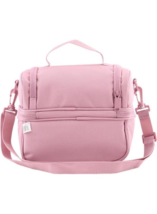 Atrium Big Zipper Lunch Bag Solid Rose Pink 24x14x19cm - Image 5