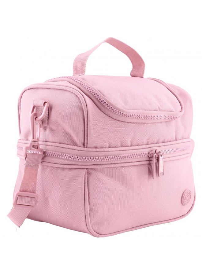 Atrium Big Zipper Lunch Bag Solid Rose Pink 24x14x19cm - Image 1