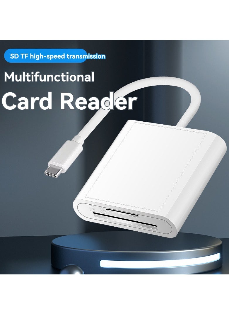 JEEJPV Type-C card reader to SD/TF adapter cable is suitable for Huawei mobile phone otg card reader (white) 