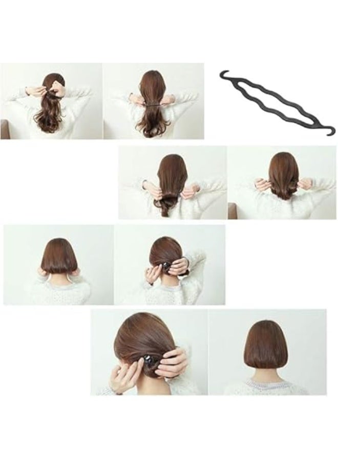Black 4 Piece Hair Styling Tool Set with Comb and Top Hair Tail Tool - Image 2