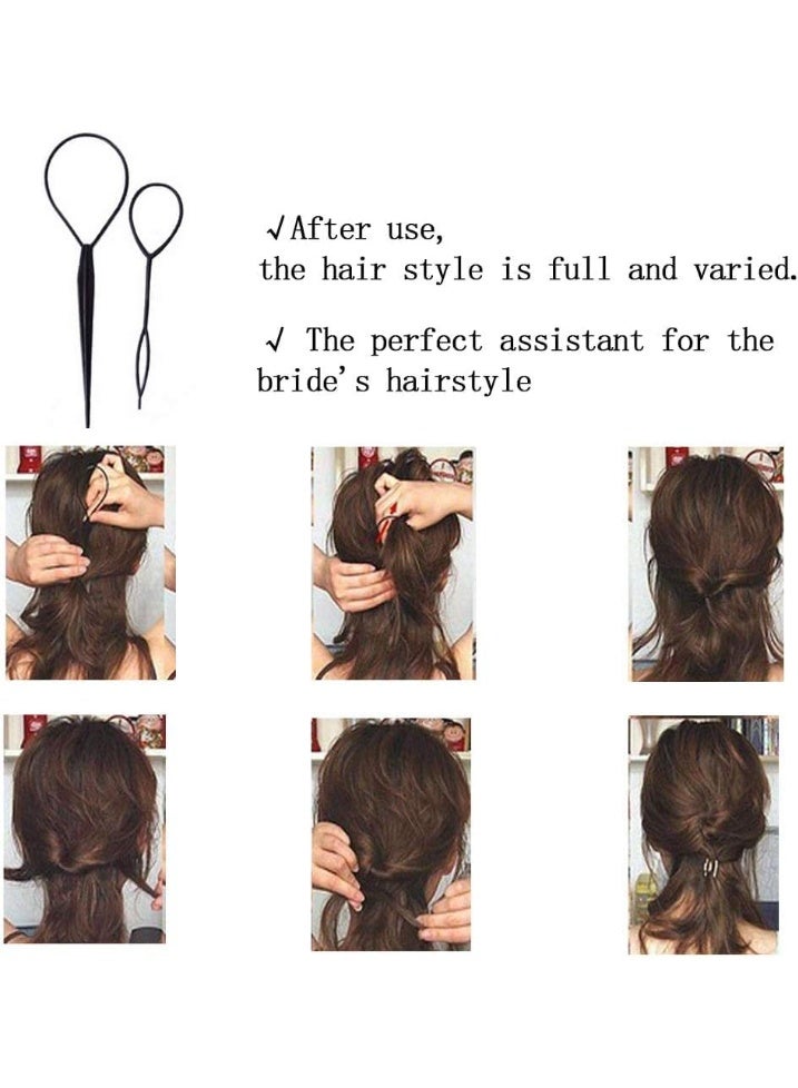 Black 4 Piece Hair Styling Tool Set with Comb and Top Hair Tail Tool - Image 3
