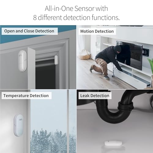 Arlo Home Security System - Wired Keypad Sensor Hub, (2) 8-in-1 Sensors, 24/7 Professional Monitoring- No Contract Required, DIY Installation, Alarm System for Home Security – SS1201, White - Image 4