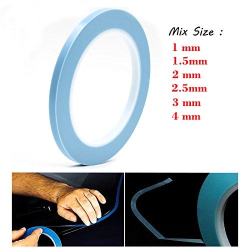 JINBING Mix 6Rolls High Temperature Vinyl Fine Line Fineline Masking Tape Automotive Car Auto Paint 1mm 1.5mm 2mm 2.5mm 3mm 4mm - Image 3