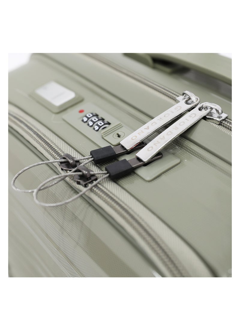 GIORDANO Unbreakable Hardshell PP Luggage Trolley Bag 20 inch Cabin Size With Double Spinner Wheels,Olive  - Image 4