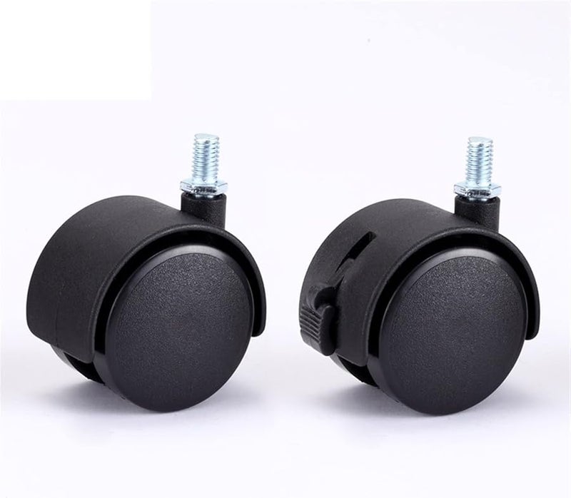 M8 Swivel Castor Wheels 39mm With Brake 4Pcs Screw Plate Silent Trolley Furniture - Image 2
