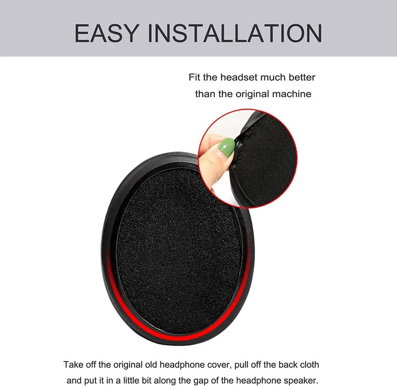 Adhiper HD4.50BT Replacement Ear Pads Quite-Comfort Protein Leather, Earpads Cushions for Sennheiser HD4.50BT, HD4.50BTNC, HD4.40BT,HD450BT HD430 HD440 HD350BT HD400S HD458BT HD300 Headphones(Black) - Image 5