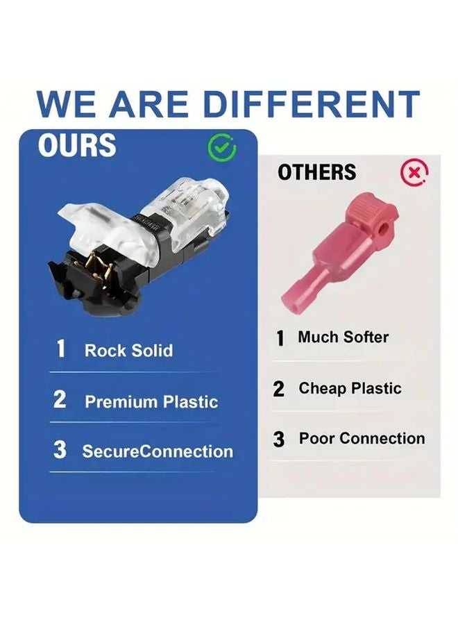 T1 12 قطعة موصلات أسلاك T على شكل حرف T بدون لحام لا تحتاج إلى تجريد للشريط LED السيارات 18-22 AWG - Image 5