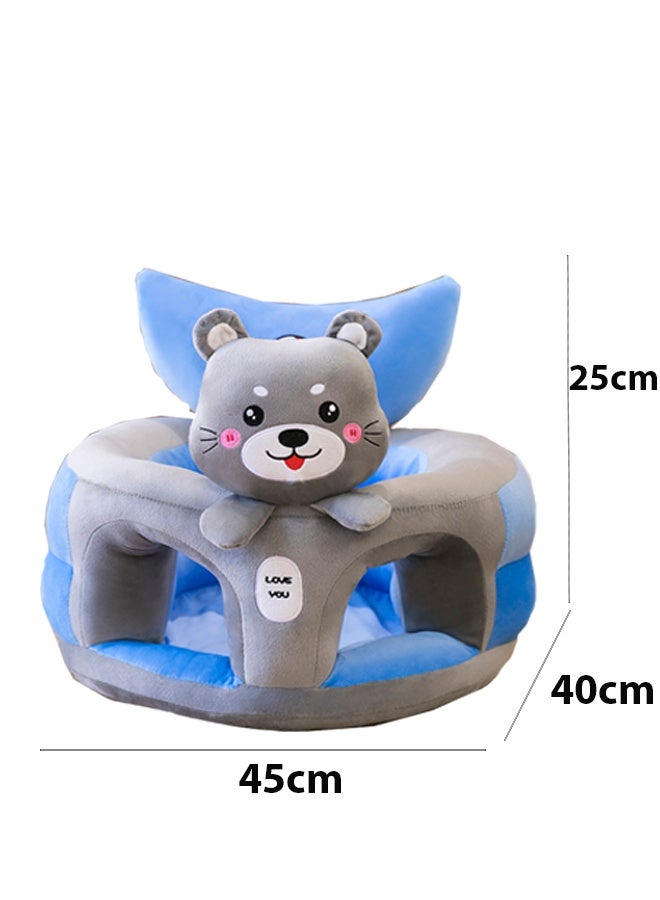 Berma Baby Baby Sitting Chair, Baby Sofa Toy, Baby Support Seat, Baby Comfort Learning Seat, Learning Sitting and Feeding Chair, Soft and Cuddly Plush Floor Sofa for Baby to Play, Suitable for Boys and Girls (Gray Husky) - Image 2