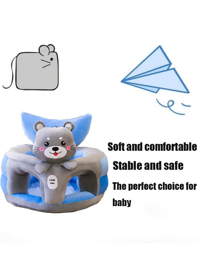 Berma Baby Baby Sitting Chair, Baby Sofa Toy, Baby Support Seat, Baby Comfort Learning Seat, Learning Sitting and Feeding Chair, Soft and Cuddly Plush Floor Sofa for Baby to Play, Suitable for Boys and Girls (Gray Husky) - Image 3