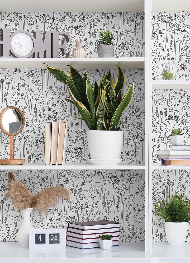 RoomMates Disney Alice in Wonderland Black Garden Peel & Stick Wallpaper by RoomMates, RMK12798PLW - Image 4