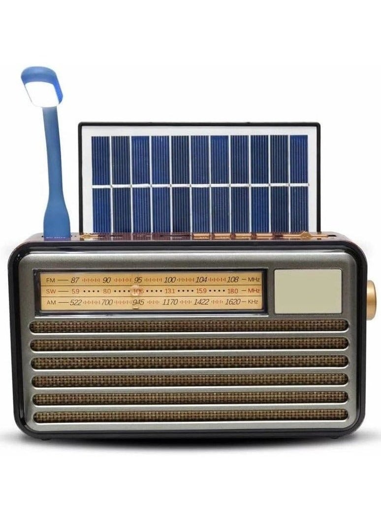 Denx Rechargeable Radio, Portable Radio AM FM Transistor with Best Sound, Solar/Battery Operated Radio, Support TF Card/USB Playing - Image 3