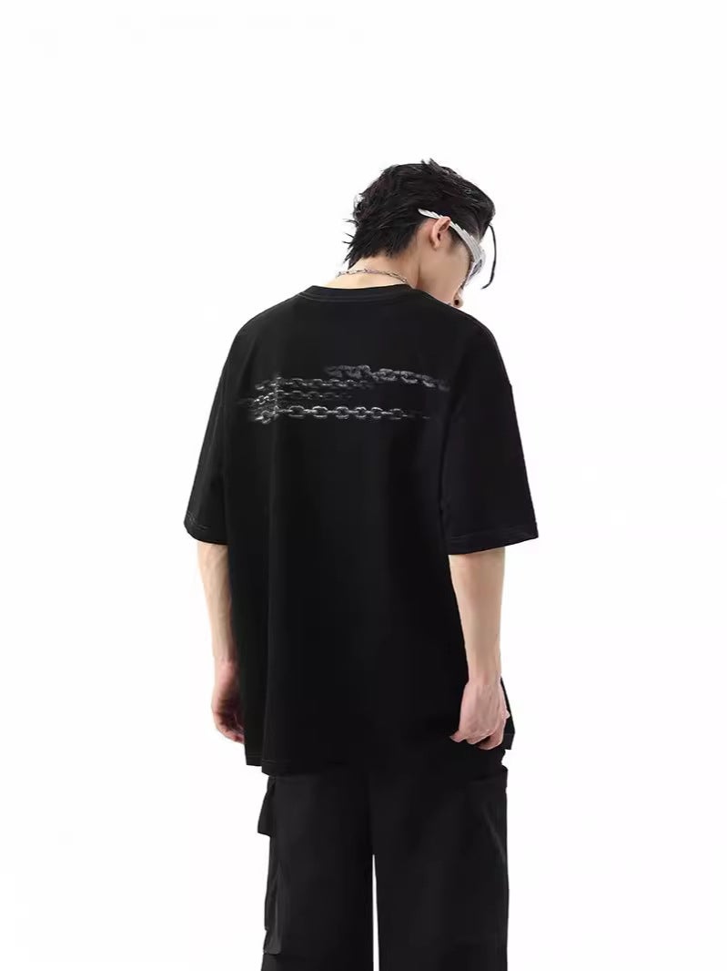 Trendy Street Brand Street Hip-Hop Loose Spider Print Short-Sleeve T-Shirt Couple Unisex Short T-Shirt Casual - Image 3