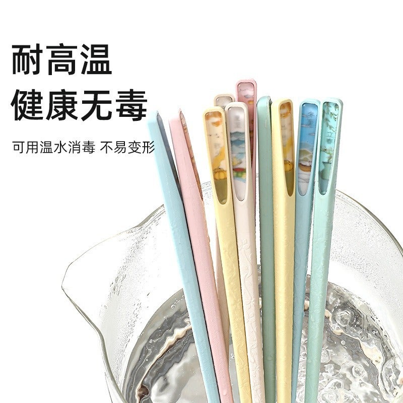 Chopsticks Household Mildew-Proof High-Temperature Non-Slip One-Person Chopsticks High-End Solar-Term Alloy Chopsticks Macaron Chopsticks - Image 3