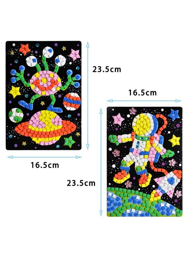 CCINEE Mosaic Sticker DIY Handmade Art Crafts Kits Christmas New Year Gifts for Kids Elephant Parrot Astronaut Dinosaurs 8 Packs - Image 4