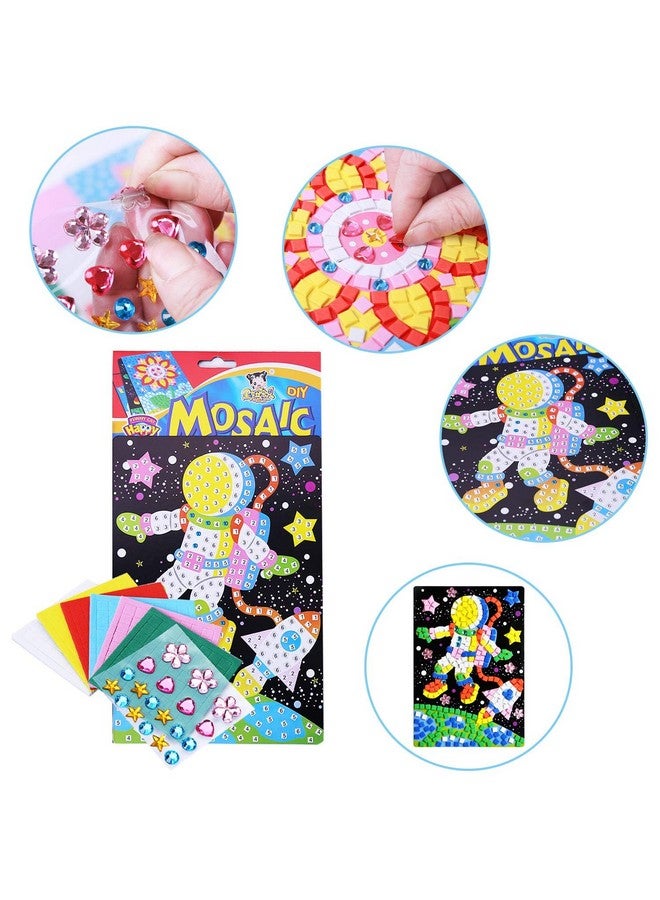 CCINEE Mosaic Sticker DIY Handmade Art Crafts Kits Christmas New Year Gifts for Kids Elephant Parrot Astronaut Dinosaurs 8 Packs - Image 5
