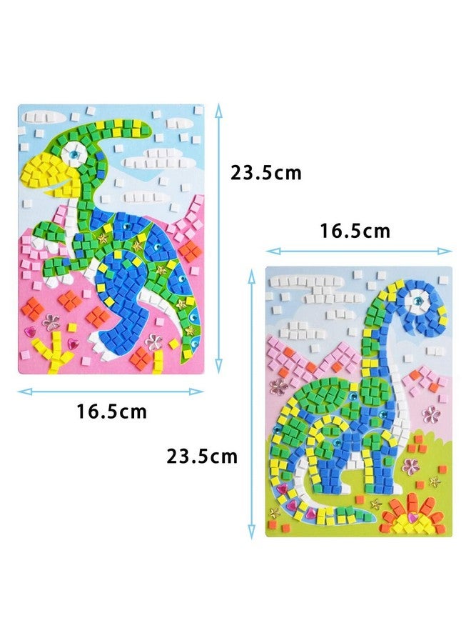 CCINEE Mosaic Sticker DIY Handmade Art Crafts Kits Christmas New Year Gifts for Kids Elephant Parrot Astronaut Dinosaurs 8 Packs - Image 3