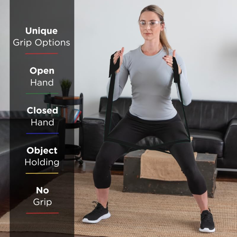 TheraBand شريط مقاومة THERABAND CLX مع حلقات، شريط لياقة بدنية للتمارين المنزلية والتدريبات، معدات صالة رياضية محمولة، أفضل هدية للرياضيين، شريط فردي بطول 5 أقدام، أسود، ثقيل خاص، مستوى 6 - Image 5