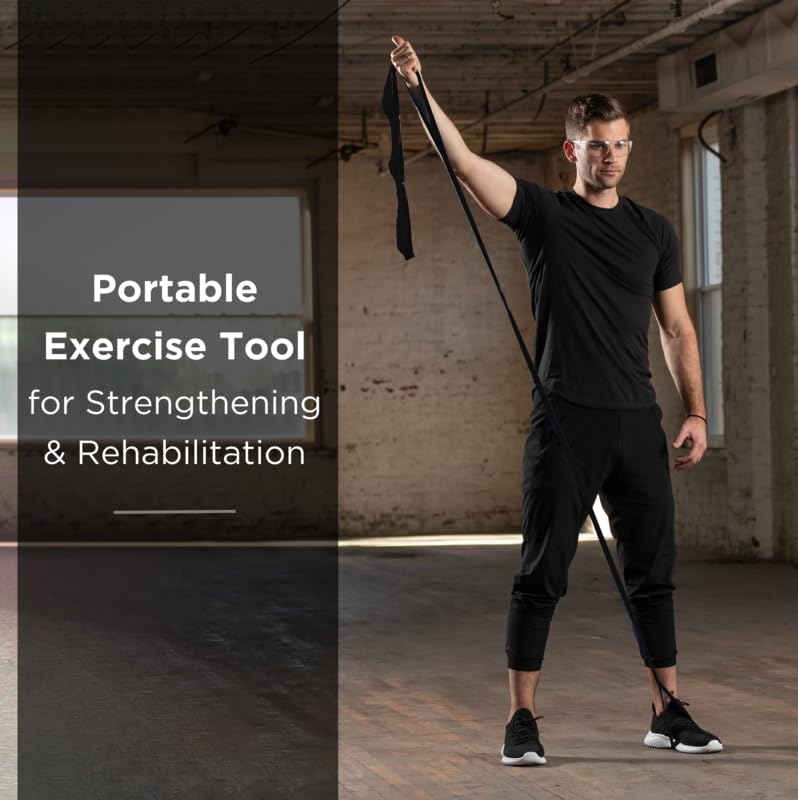 TheraBand شريط مقاومة THERABAND CLX مع حلقات، شريط لياقة بدنية للتمارين المنزلية والتدريبات، معدات صالة رياضية محمولة، أفضل هدية للرياضيين، شريط فردي بطول 5 أقدام، أسود، ثقيل خاص، مستوى 6 - Image 4