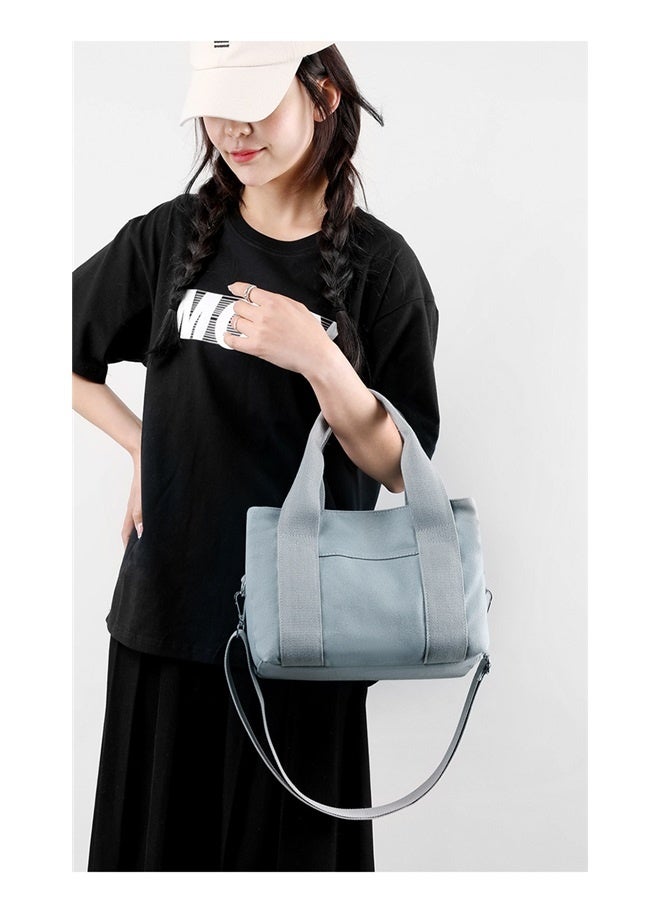 Canvas Messenger bags for women,Tote Crossbody Shoulder Bag Satchel Purse-Grayish blue - Image 2