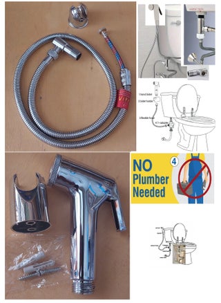 Bathroom bidet with 2m stainless steel hose and stainless steel connection