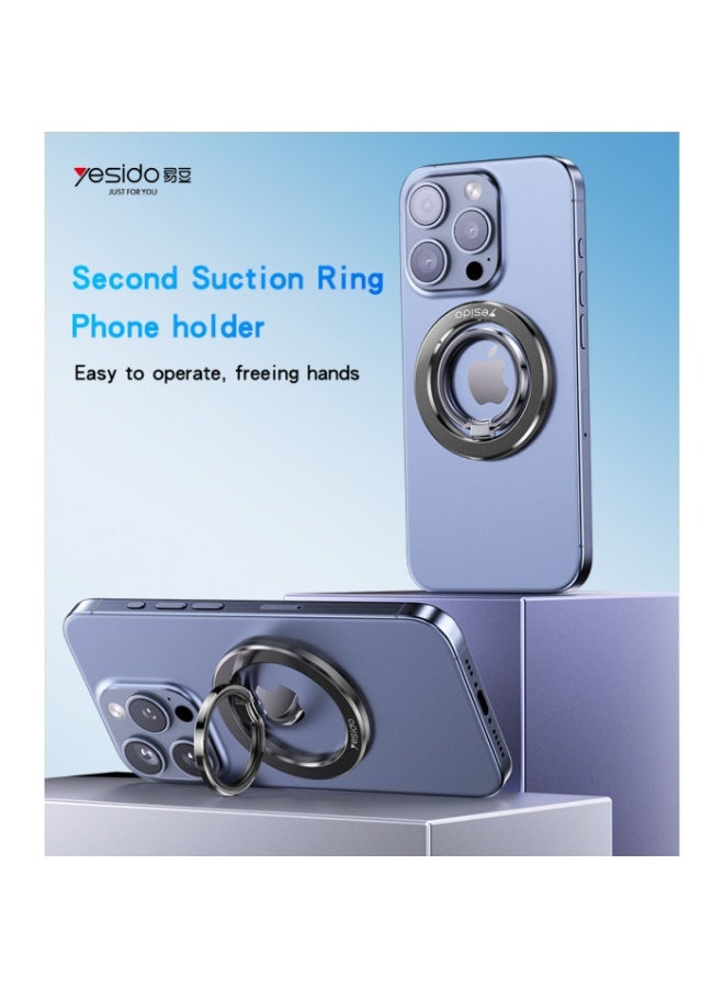 Yesido C205 360 Free Rotation Built-in N52 Magnets Double Ring Metal Folding Ring Phone Holder - Image 2