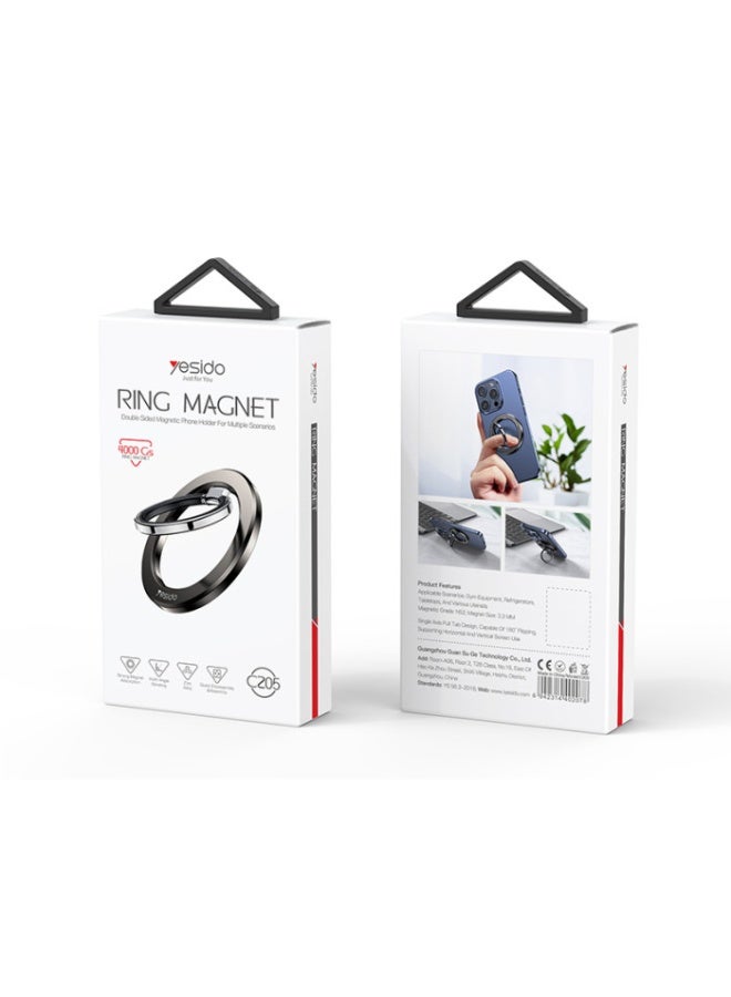 Yesido C205 360 Free Rotation Built-in N52 Magnets Double Ring Metal Folding Ring Phone Holder - Image 5