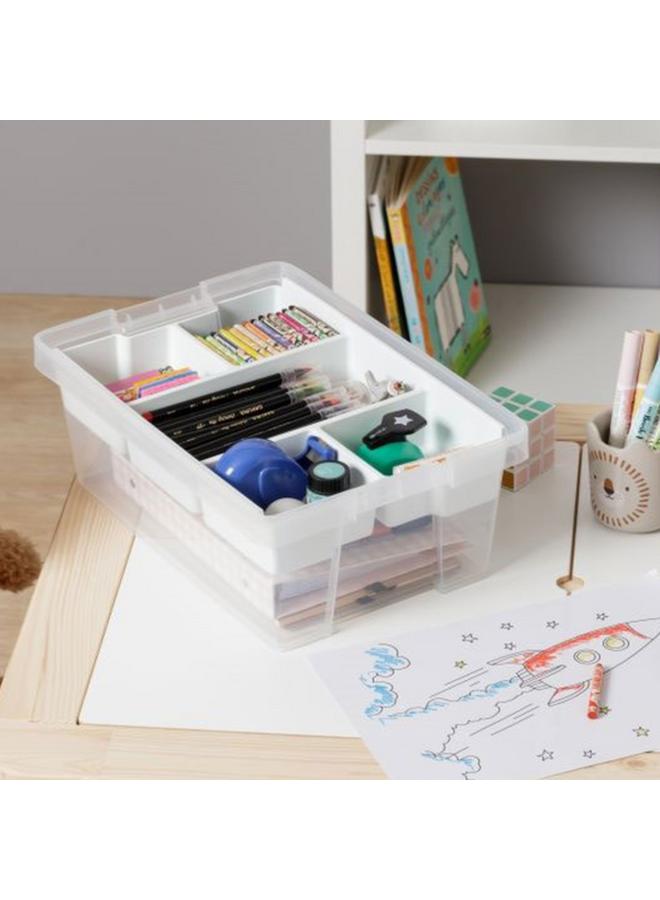 TATAY Hinged Handle Multipurpose Stackable Storage Box with Lid Black and Clear 7 Liter - Image 4