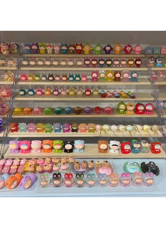 Generic Shake The Sound Of Live Explosions Push Push Music Remove Blind Bag To Touch Resin Ornaments Three-dimensional Plane Miniature Small Animal Adorable Grains-Color:[solid Color Flocking] Ge You Lying Li Four-Specifications:Blind Bag (single)  - Image 3