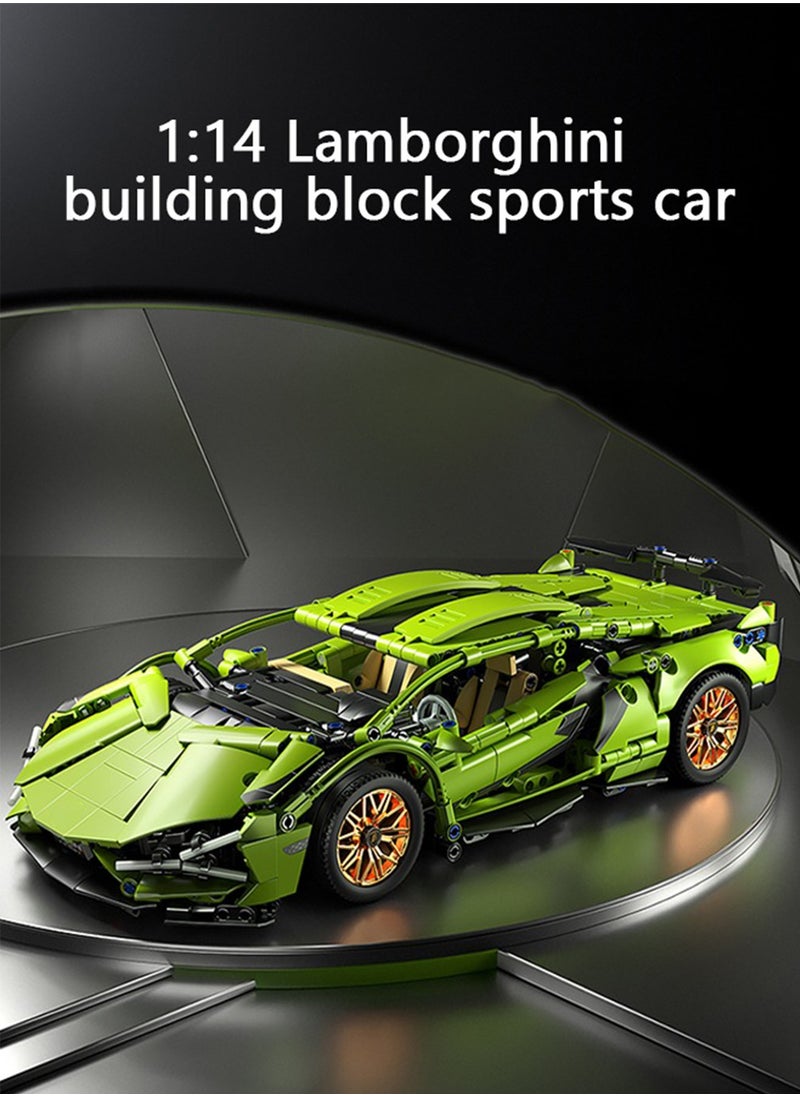 Sports Car Building Blocks Super Sports Car Building Blocks Toys Adults,1:14 Scale Car Model Building Kit Toys,Collectible Race Car for 14+ Year Boys,Adult(1314 Pieces)  - Image 2