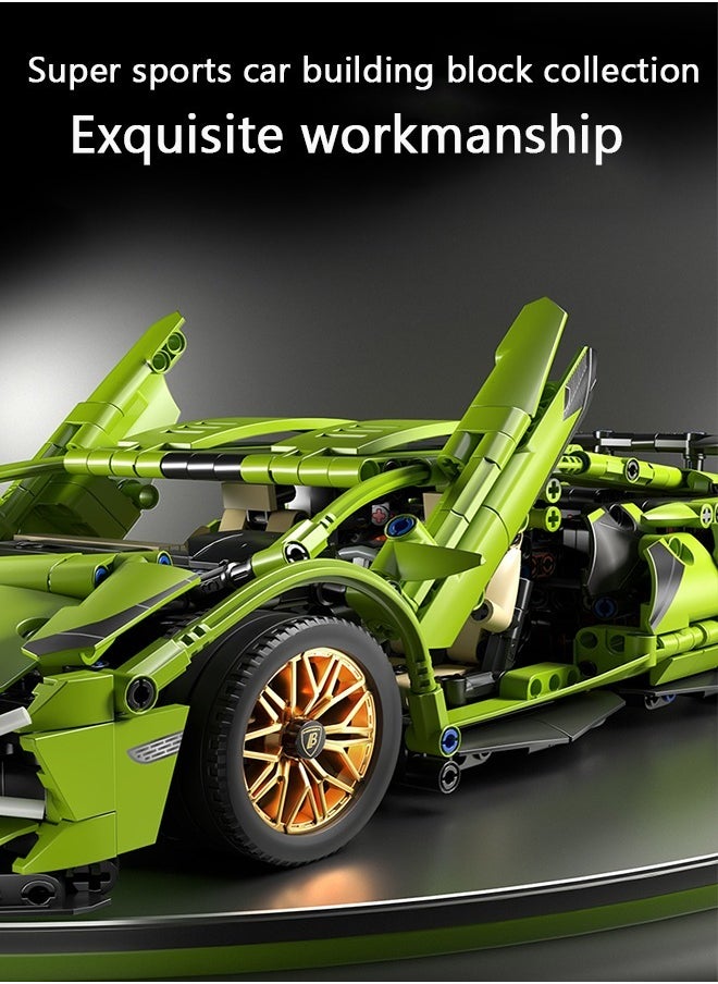 Sports Car Building Blocks Super Sports Car Building Blocks Toys Adults,1:14 Scale Car Model Building Kit Toys,Collectible Race Car for 14+ Year Boys,Adult(1314 Pieces)  - Image 4