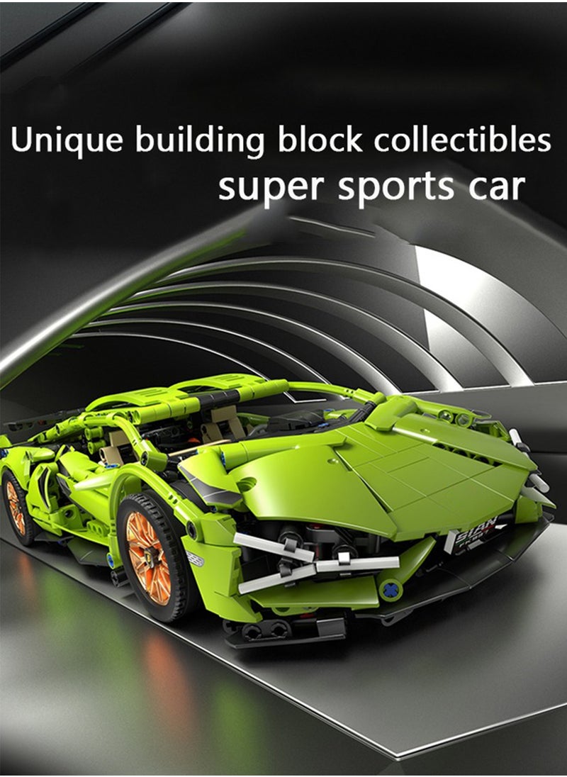 Sports Car Building Blocks Super Sports Car Building Blocks Toys Adults,1:14 Scale Car Model Building Kit Toys,Collectible Race Car for 14+ Year Boys,Adult(1314 Pieces)  - Image 3