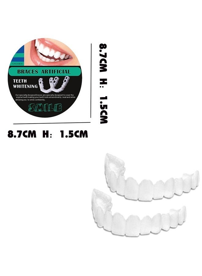 Ocean Instant Veneers Dentures, Dental Veneers for Temporary Tooth Repair Upper and Lower Jaw, Cosmetic Veneers Teeth Temporary Fake Teeth Smile Teeth Veneers, Nature and Comfortable, for Men Women Adult  - Image 4