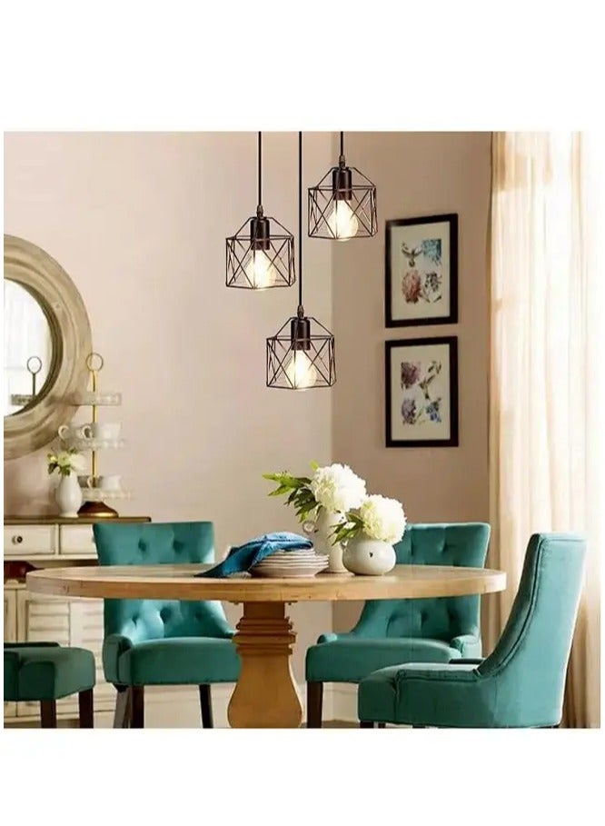 Sumkyle Hanging Pendant Lights Vintage Lights Ceiling Lamp for Kitchen Dining Room Bulbs Include 3 Lights - Image 4