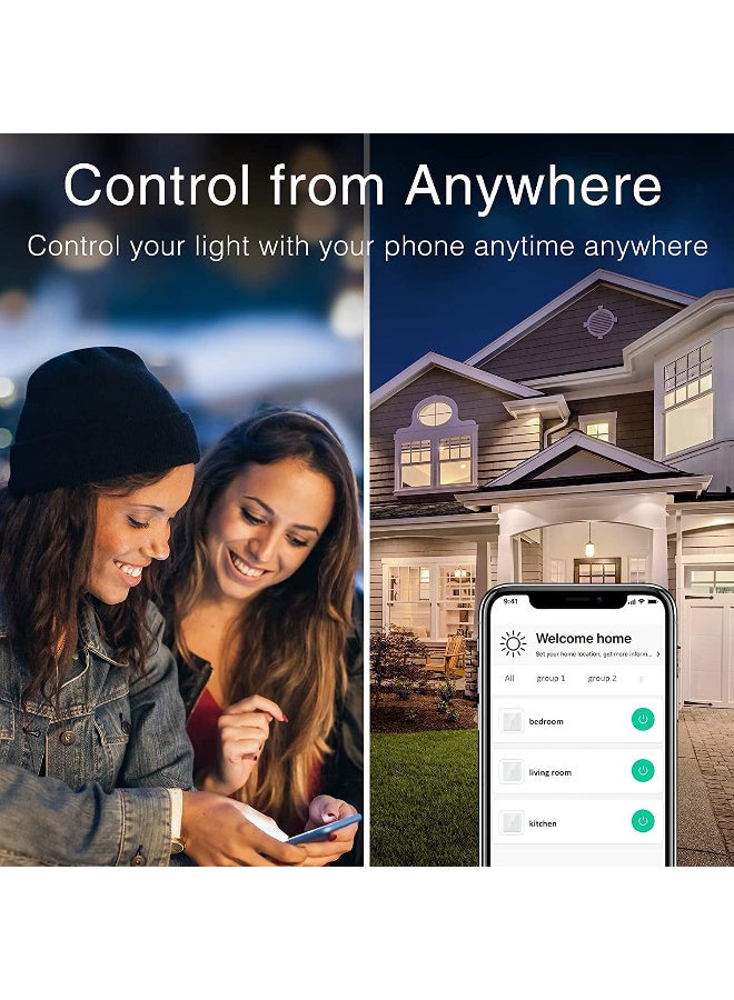 Smart WiFi Wall Light Switch, No Neutral Wire Required, No Hub Required, Compatible with and Google Home, APP Remote Control, Timing Function, Voice Control (3 Gang, White) - Image 3
