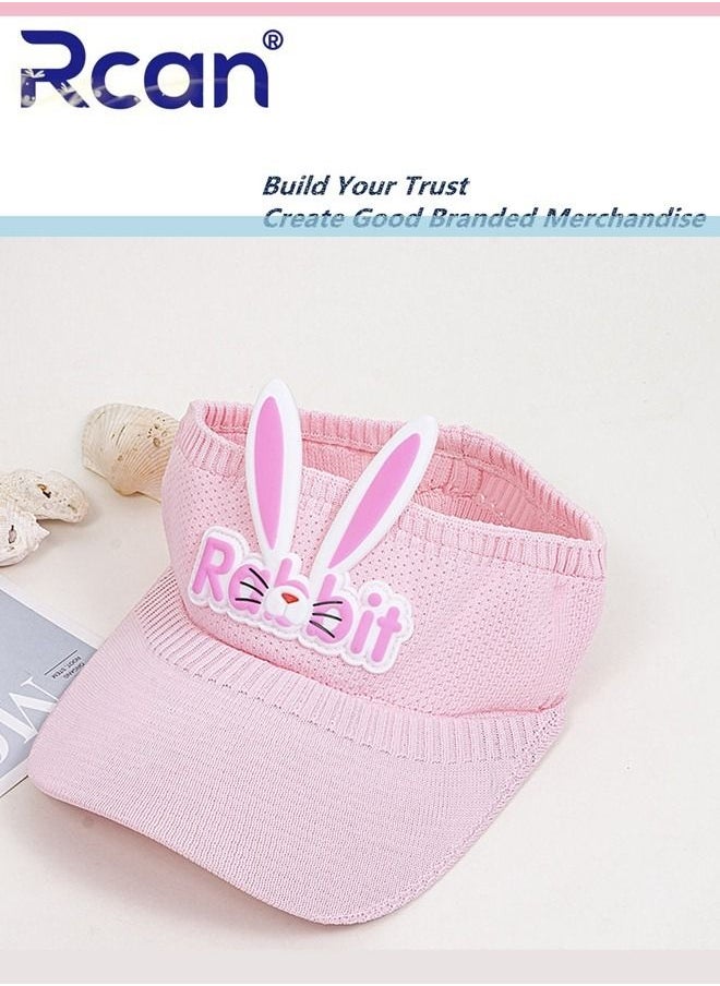Rcan Baby Windproof Sunshade Empty Hat Rabbit Ears Knitted Cap 1-2 Years Old 