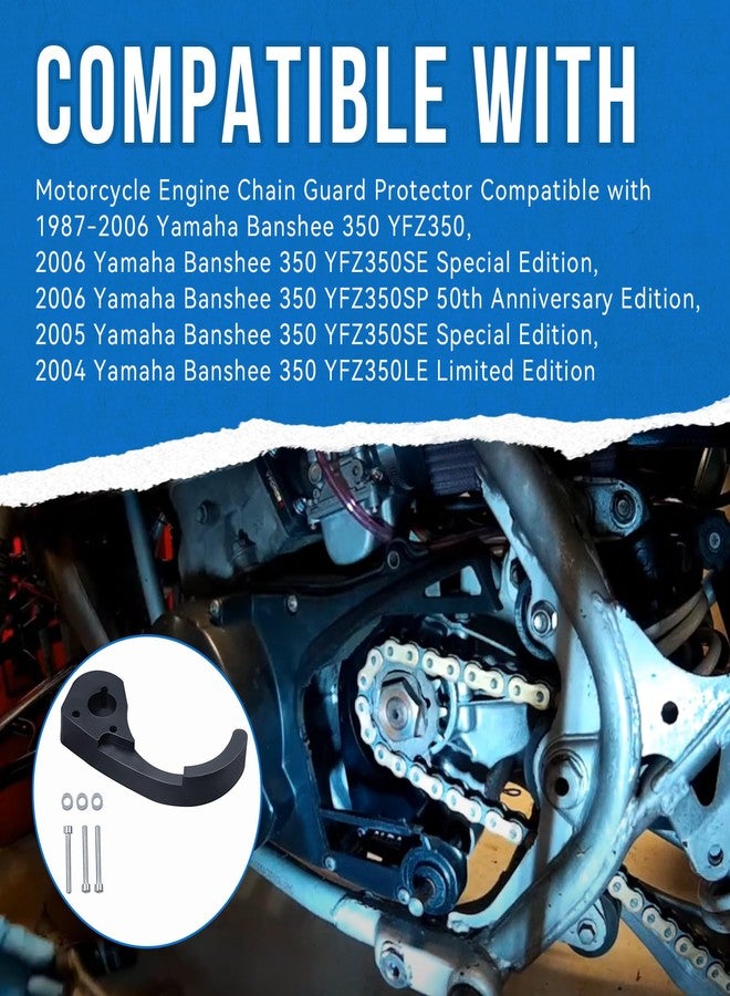 واقي سلسلة محرك الدراجة النارية SeDeplacer / واقي علبة محرك الدراجة النارية متوافق مع Yamaha Banshee 350 1987-2006 - Image 2