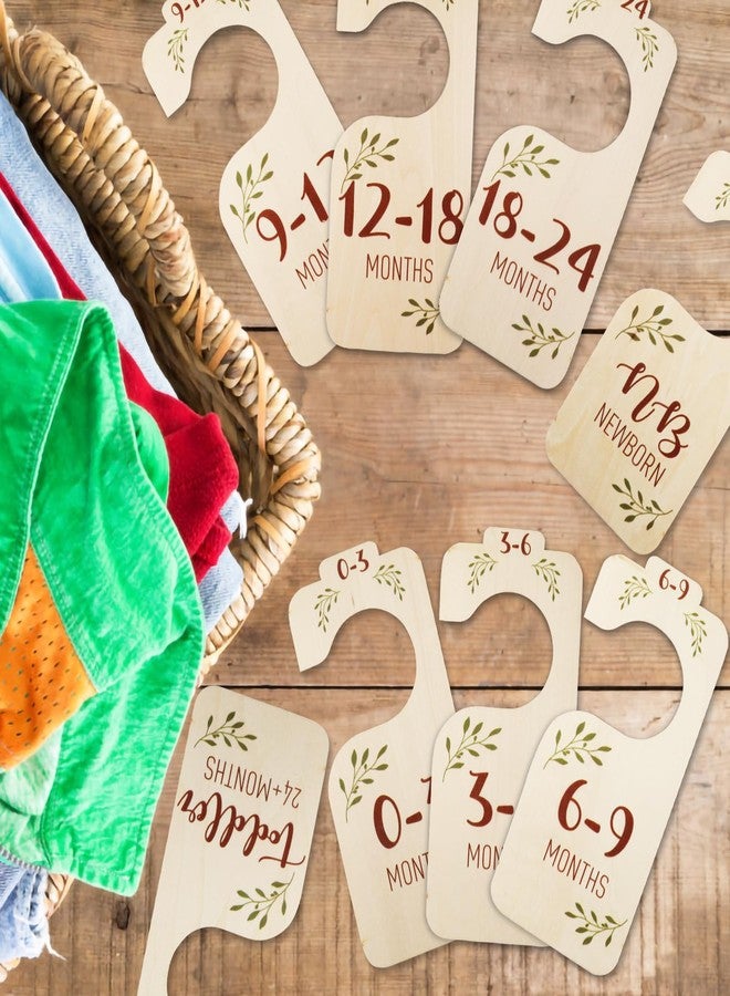 ROPCIA Boho Baby Closet Dividers, 8 Pcs Beautiful Wooden Baby Closet Dividers for Clothes, Double-Sided Baby Clothes Size Hanger Organizer from NB to 24 M - Adorable Nursery Decor - Image 3