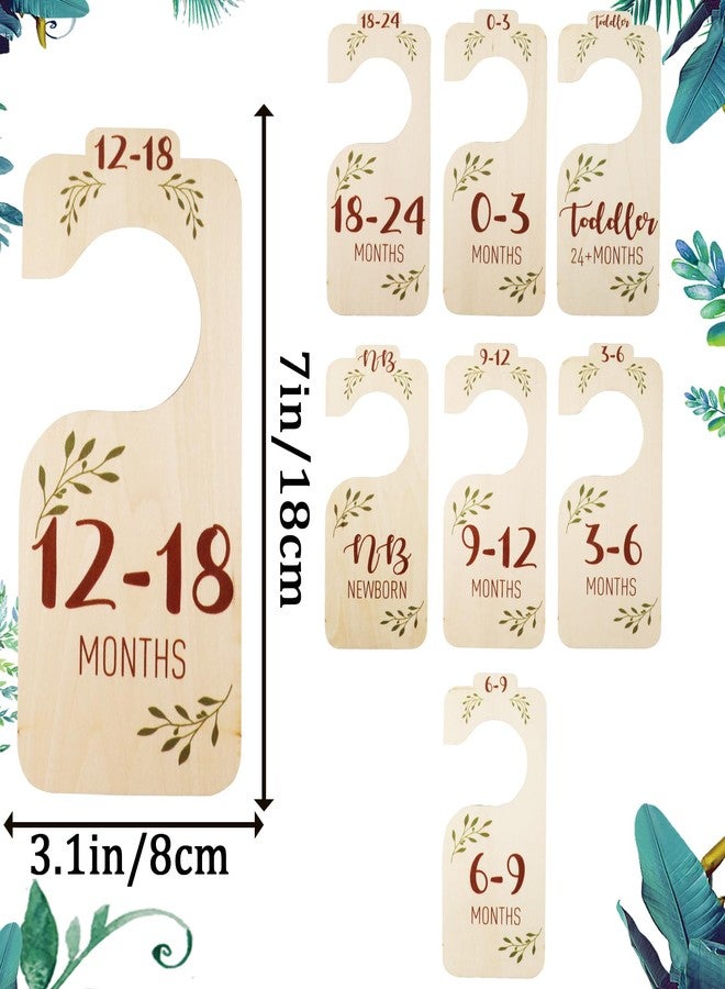 ROPCIA Boho Baby Closet Dividers, 8 Pcs Beautiful Wooden Baby Closet Dividers for Clothes, Double-Sided Baby Clothes Size Hanger Organizer from NB to 24 M - Adorable Nursery Decor - Image 5