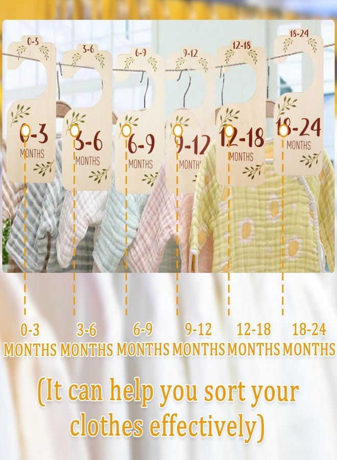 ROPCIA Boho Baby Closet Dividers, 8 Pcs Beautiful Wooden Baby Closet Dividers for Clothes, Double-Sided Baby Clothes Size Hanger Organizer from NB to 24 M - Adorable Nursery Decor - Image 4