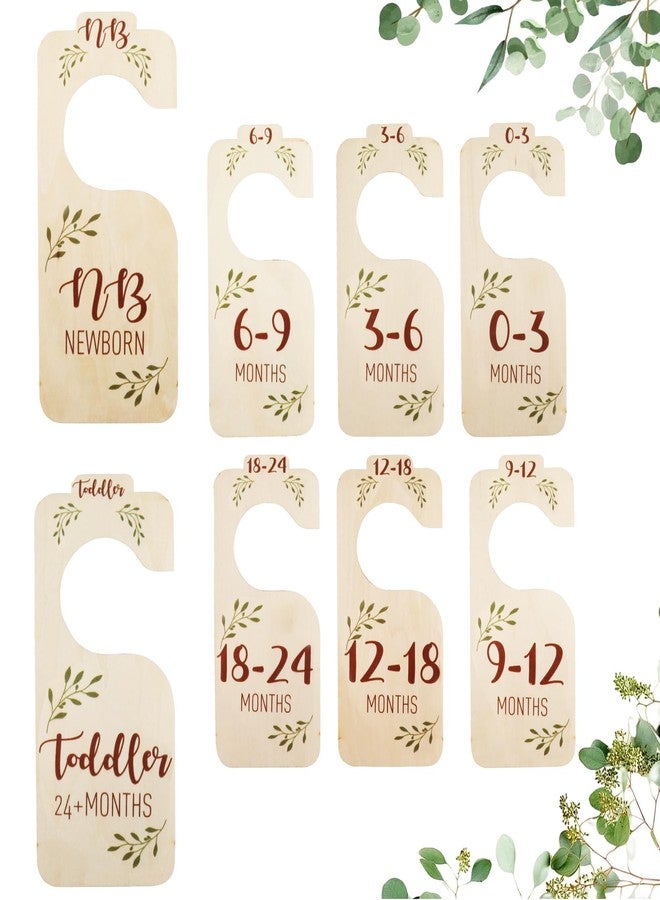 ROPCIA Boho Baby Closet Dividers, 8 Pcs Beautiful Wooden Baby Closet Dividers for Clothes, Double-Sided Baby Clothes Size Hanger Organizer from NB to 24 M - Adorable Nursery Decor - Image 1