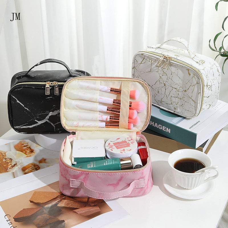New Pu Marbling Portable Cosmetic Bag Women'S Cosmetics Small Object Storage Bag Outdoor Portable Wash Bag - Image 5