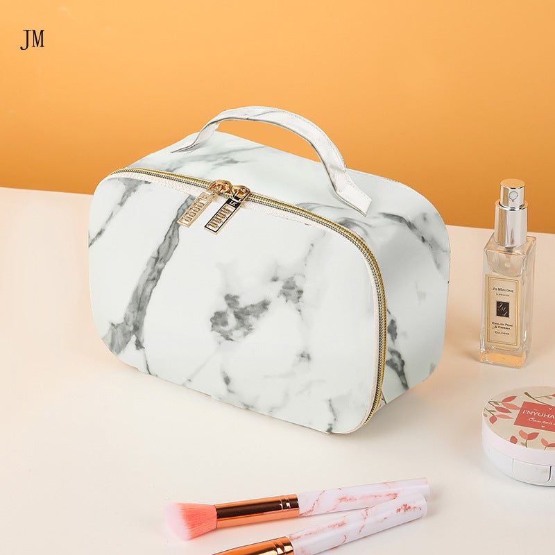 New Pu Marbling Portable Cosmetic Bag Women'S Cosmetics Small Object Storage Bag Outdoor Portable Wash Bag - Image 4