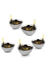 JAI BALAJI JAI BALAJI Stainless Steel Double Walled Unbreakable Mirror Finish Diya Pack of 6 