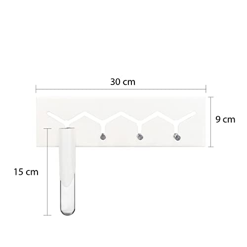 iCraft Modern Test Tube Planter with Metal Key Holder for Home | Durable Wall Hanging Plant and Keys Stand for Home, Office, Room, Outdoors, Indoors (White), Small - Image 5