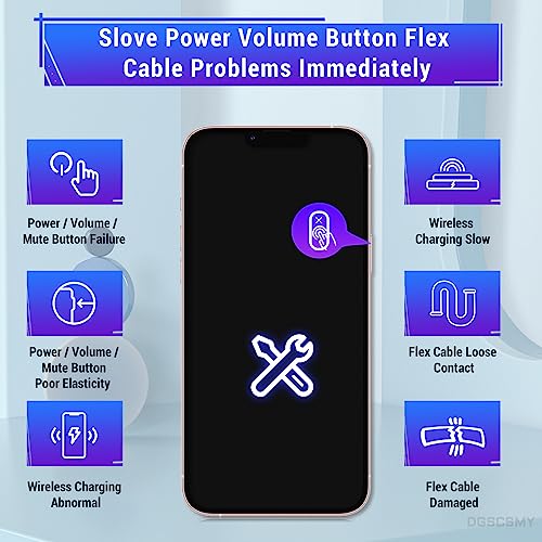 DGSCSMY for iPhone 13 PRO MAX Power Volume Button NFC Chip Wireless Charging Charger Panel Coil Replacement OEM On/Off Switch Control Silent Mute Key Repair Fix Tools Kit A2641 A2643 A2644 A2645 A2484 - Image 4