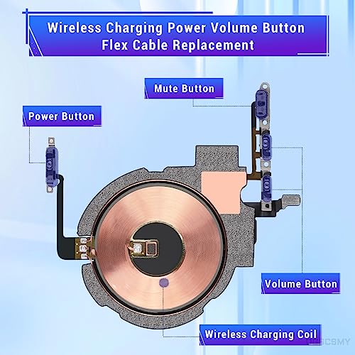 DGSCSMY for iPhone 13 PRO MAX Power Volume Button NFC Chip Wireless Charging Charger Panel Coil Replacement OEM On/Off Switch Control Silent Mute Key Repair Fix Tools Kit A2641 A2643 A2644 A2645 A2484 - Image 2